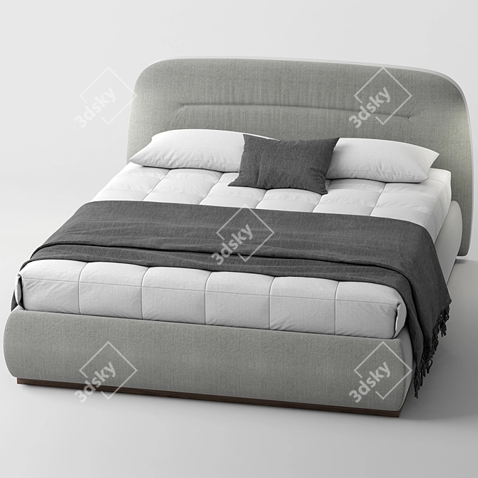 Sophie Fabric Storage Bed: Stylish and Functional 3D model image 2