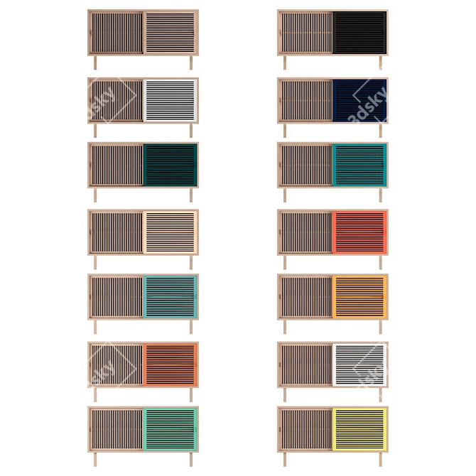 Colonel KYOTO Sideboard Set: Sleek and Stylish Storage Solution 3D model image 2