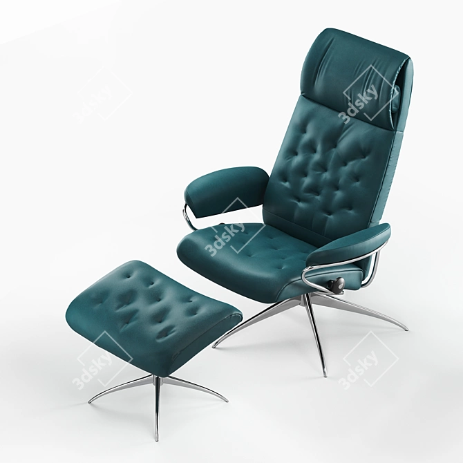 Comfortable and Stylish Stressless Metro Office Chair 3D model image 2