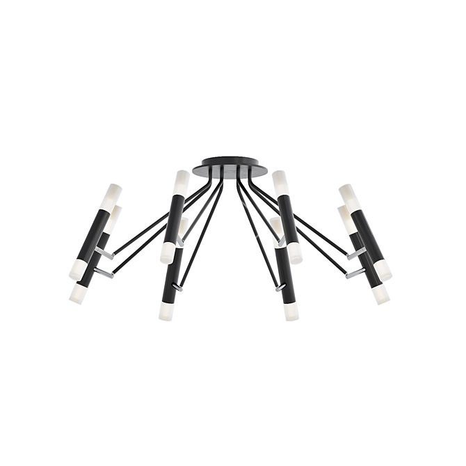 Sleek Cylindrical Shades Chandelier 3D model image 1