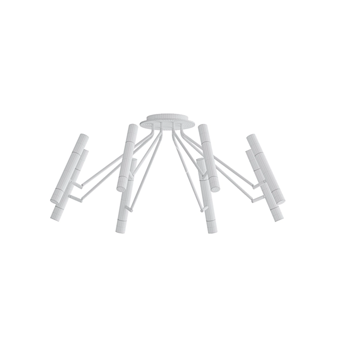 Sleek Cylindrical Shades Chandelier 3D model image 3