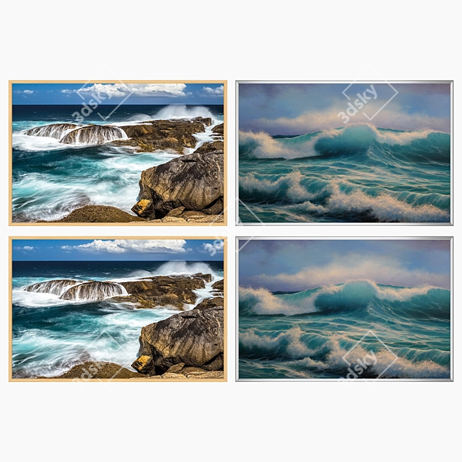 Elegant Wall Art Set with Multiple Frames 3D model image 3