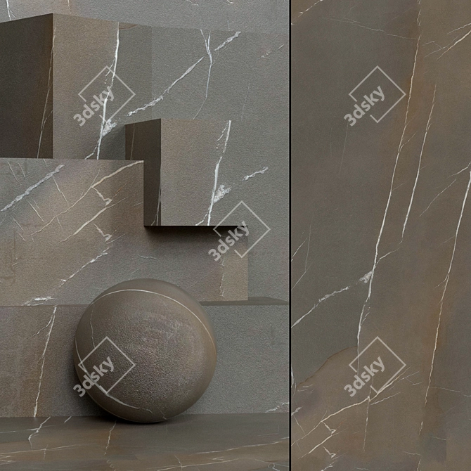 Title: Seamless High-Resolution Brown Armani Marble 3D model image 1