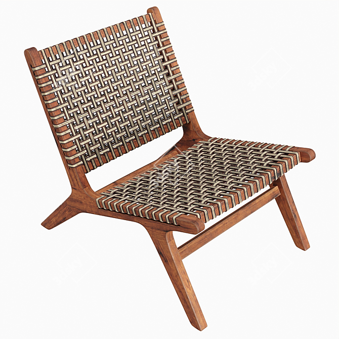 Nairobi Braided Garden Armchair: Elegant Outdoor Seating 3D model image 3