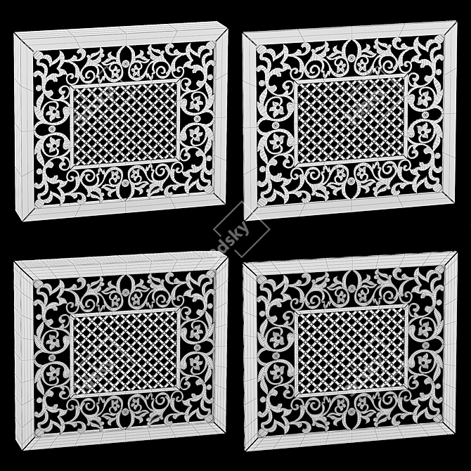 Ornamental Box and Panel Set 3D model image 3