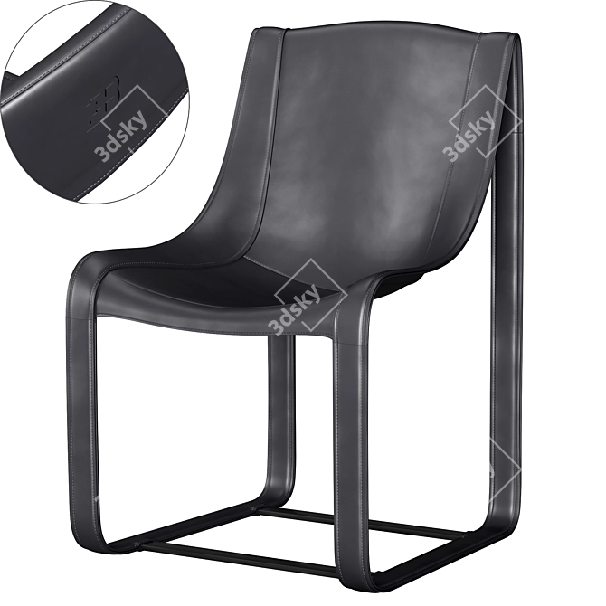 Sleek Carbon Fiber Bugatti Chair 3D model image 1