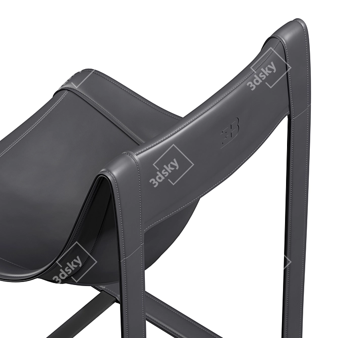 Sleek Carbon Fiber Bugatti Chair 3D model image 4