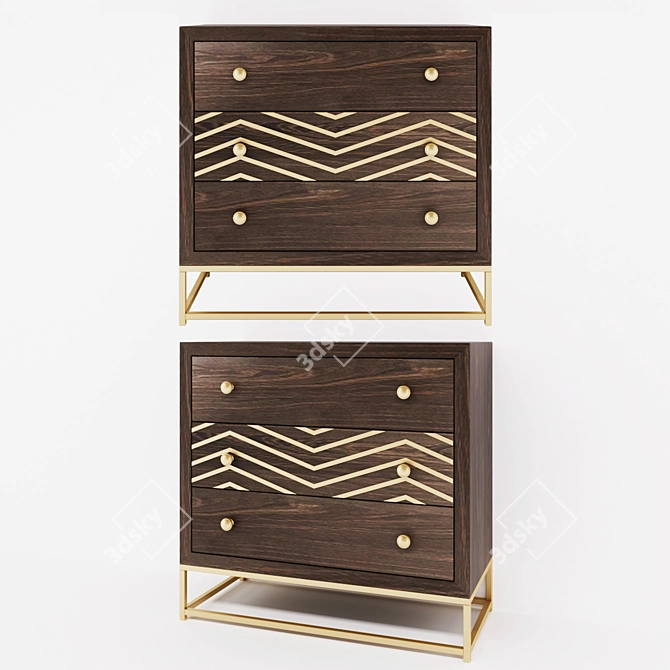 Albany Dresser: Stylish Storage Solution 3D model image 1