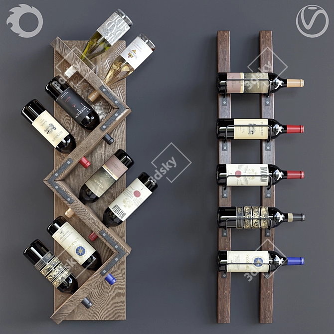 Stylish Wine Storage Solution 3D model image 1