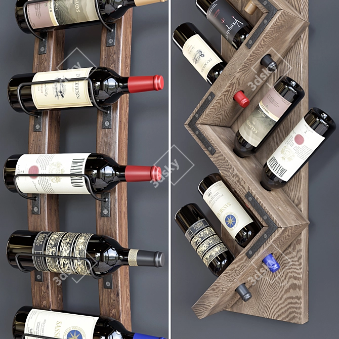 Stylish Wine Storage Solution 3D model image 3