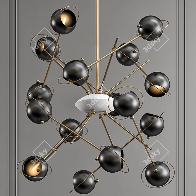 Vintage TORLASCO Chandelier 3D model image 1