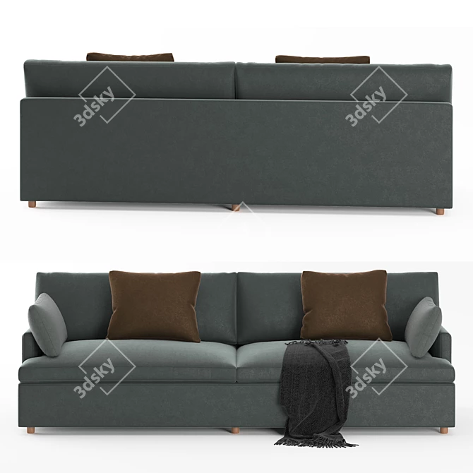 Cozy Cloud Track Arm Sofa 3D model image 2