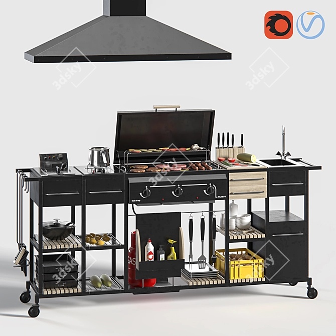 Mr.Chef Gas Grill: Ultimate Outdoor Cooking Solution 3D model image 1