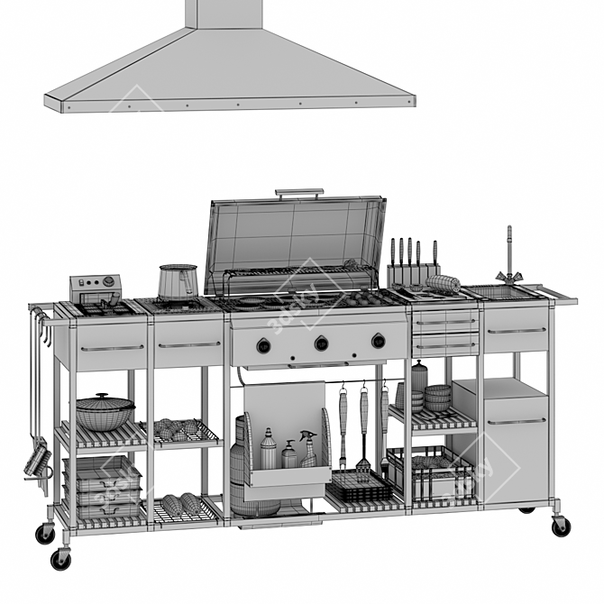 Mr.Chef Gas Grill: Ultimate Outdoor Cooking Solution 3D model image 5