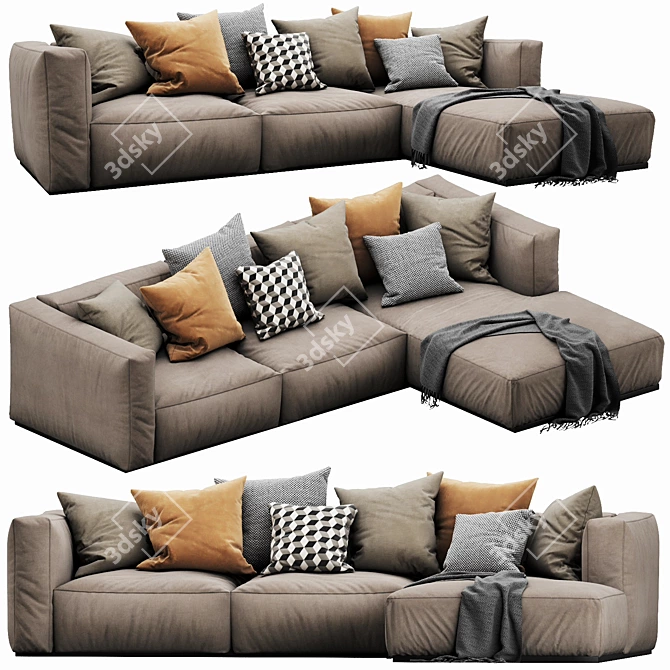 Poliform Shangai Chaise Lounge: Elegant and Versatile Seating 3D model image 5