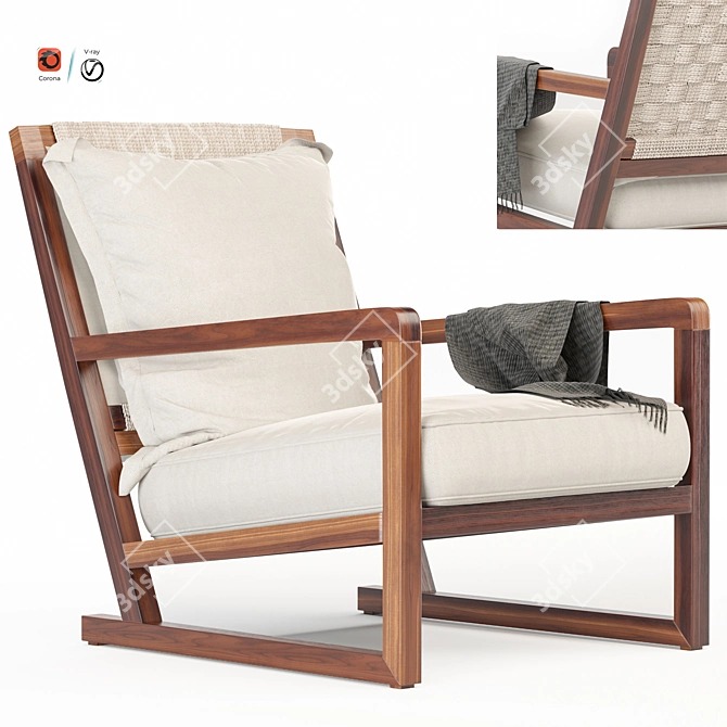 Stylish Clio Armchair by B&B Italia 3D model image 1