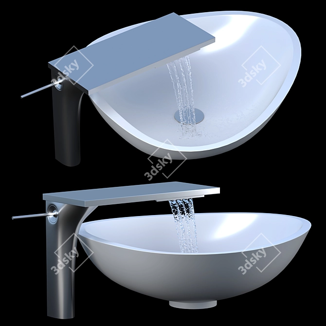 Axor Massaud Faucet + Wash Bowl Set 3D model image 1