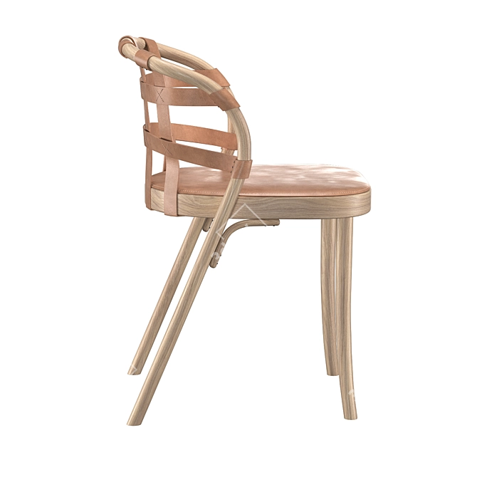 Scandinavian Collage Leather Chair 3D model image 2
