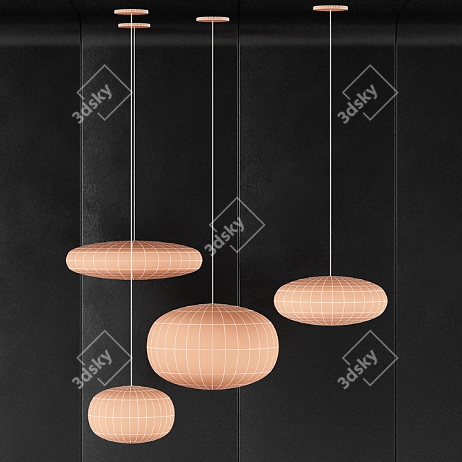 Spherical Pendant Light Set 3D model image 5