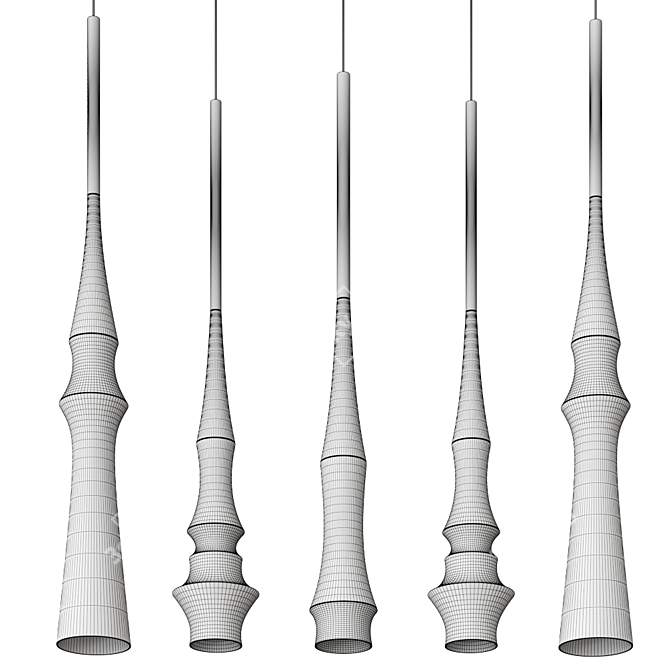Elegant Slend Pendant Lamp by Bover 3D model image 4