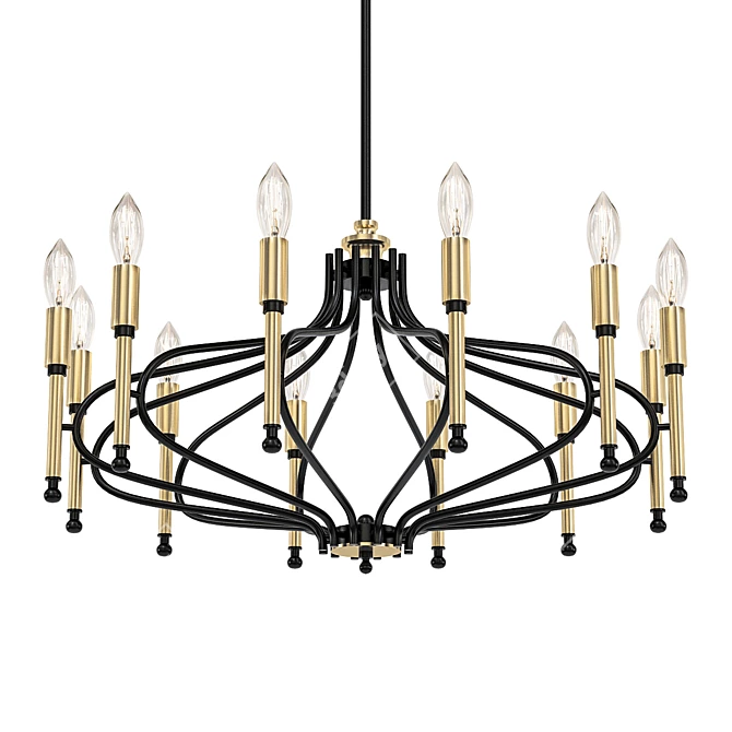 Chiaro Irida 3 - Elegant Brass Pendant 3D model image 1