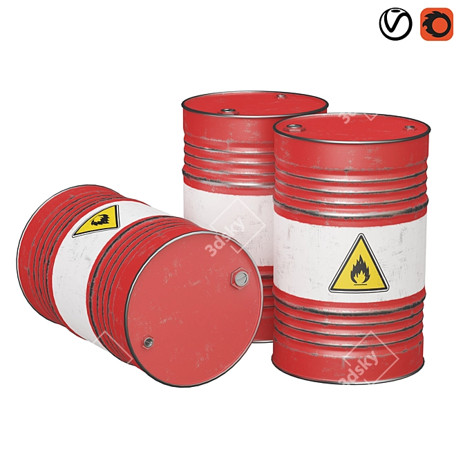 Versatile 3D Barrels with Textures 3D model image 1