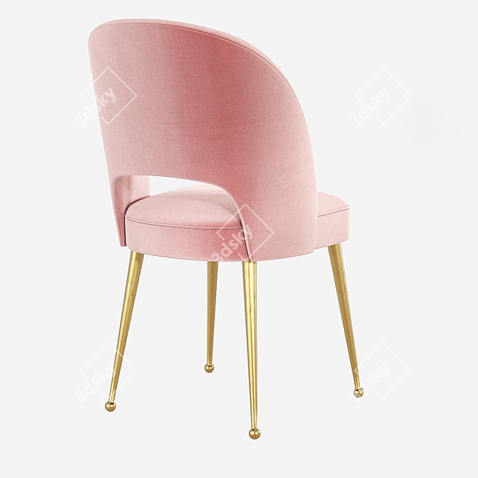 Sleek Swell Upholstered Dining Chair 3D model image 2