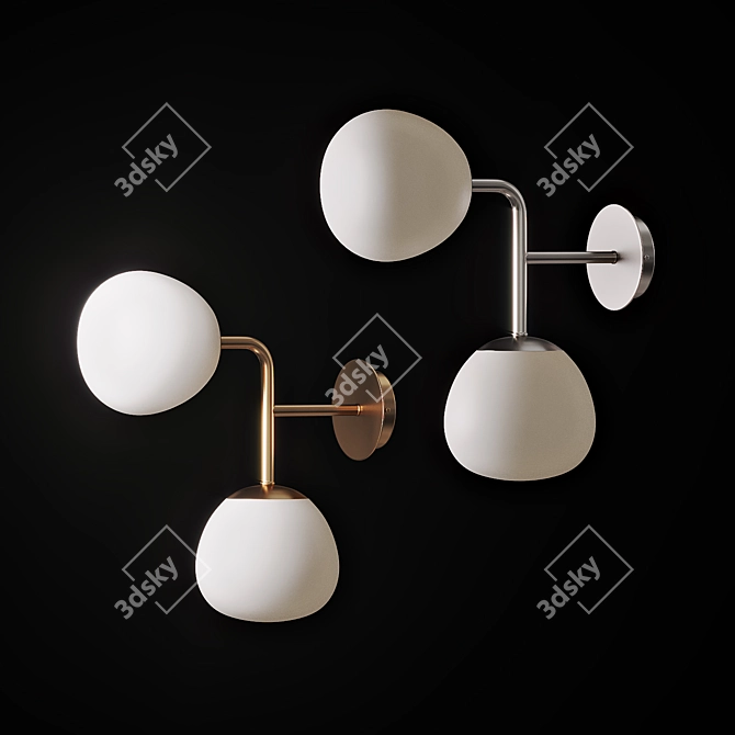 Saina Wall Two: Elegant Glass Ball Lamp 3D model image 1