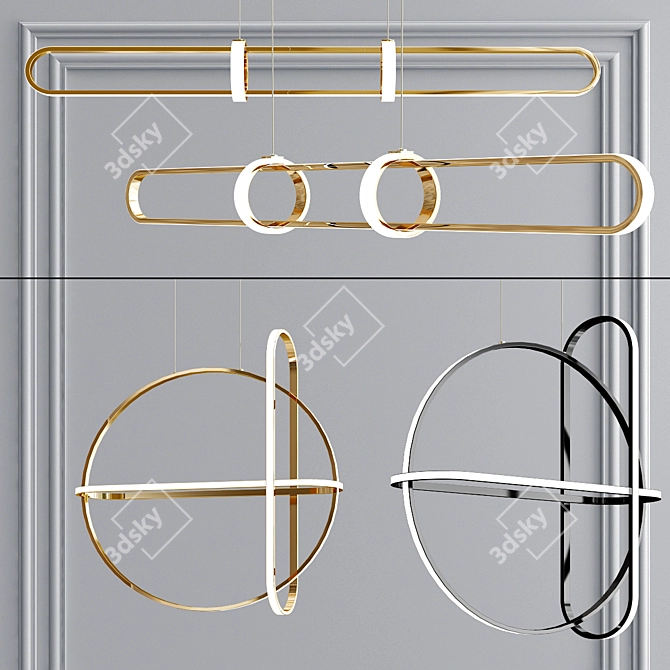 Elegant LED Pendant Light 3D model image 1