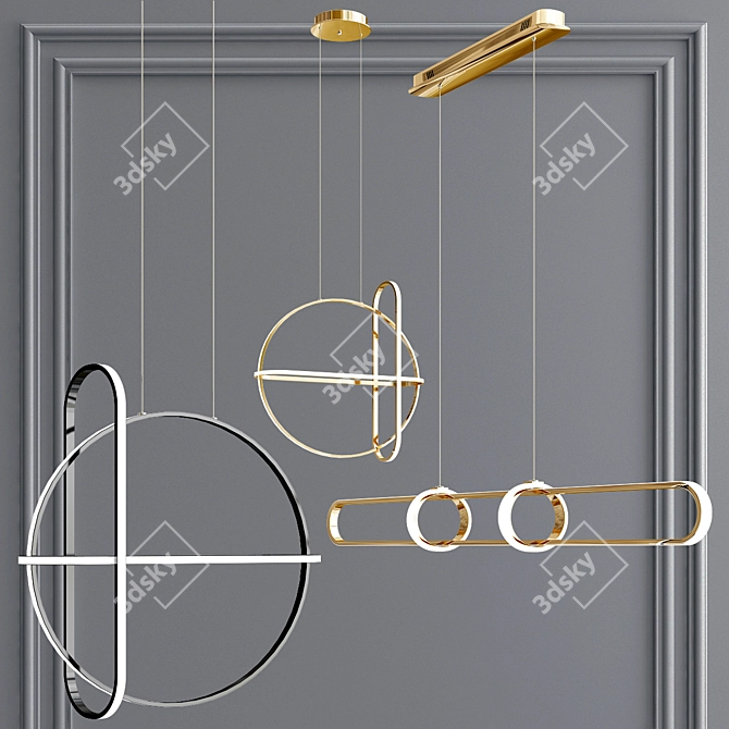 Elegant LED Pendant Light 3D model image 2
