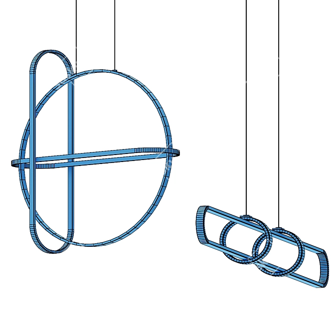Elegant LED Pendant Light 3D model image 3