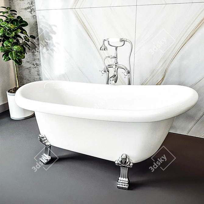 Luxury Vieany Bathtub AK-259 3D model image 4