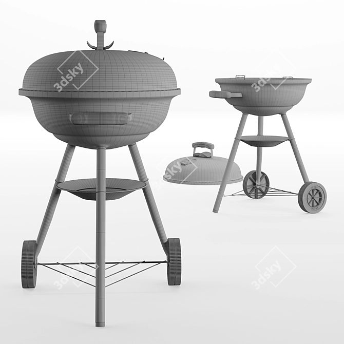 Title: Weber Compact Kettle Grill - Charcoal Grilling Perfection 3D model image 3