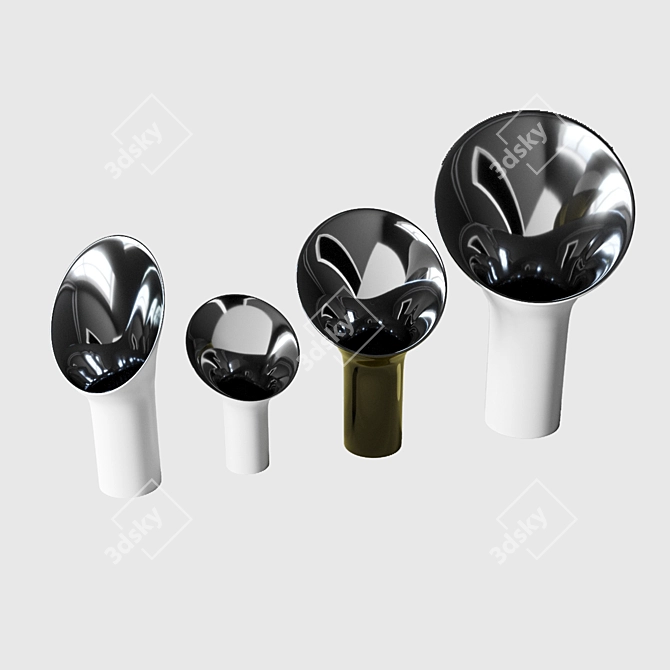 Elegant Set of 4 Vases 3D model image 1