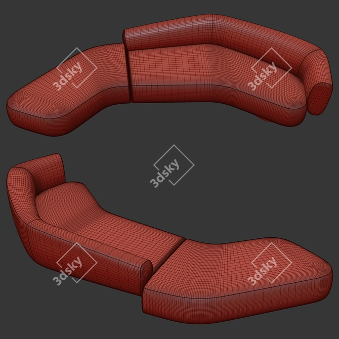 Kookudesign Repose: Modern Luxury Sofa 3D model image 2