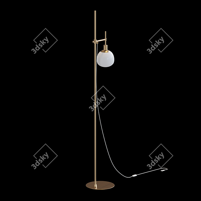 Elegant Glass Shade Floor Lamp 3D model image 2