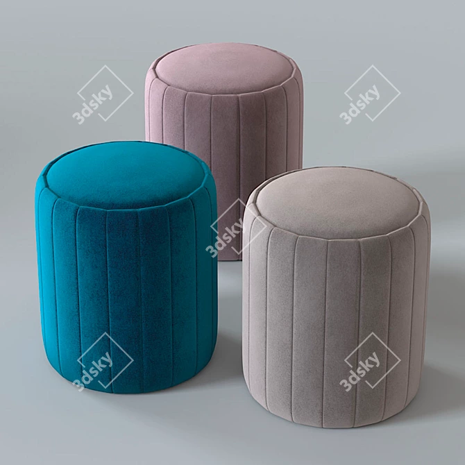 Elegant Melis Pouf by Origami 3D model image 1