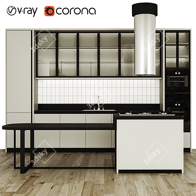 Versatile Kitchen Set 3D model image 1