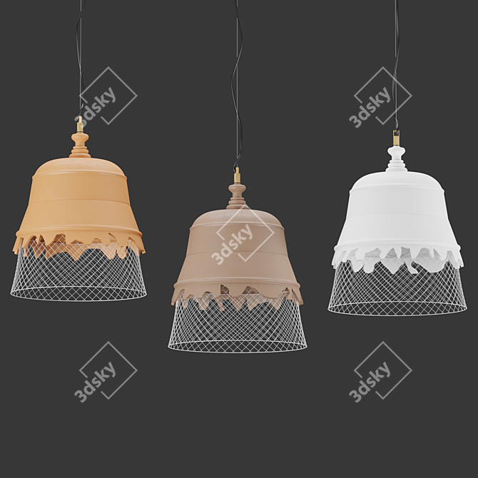 Modern Concrete Pendant Light 3D model image 1
