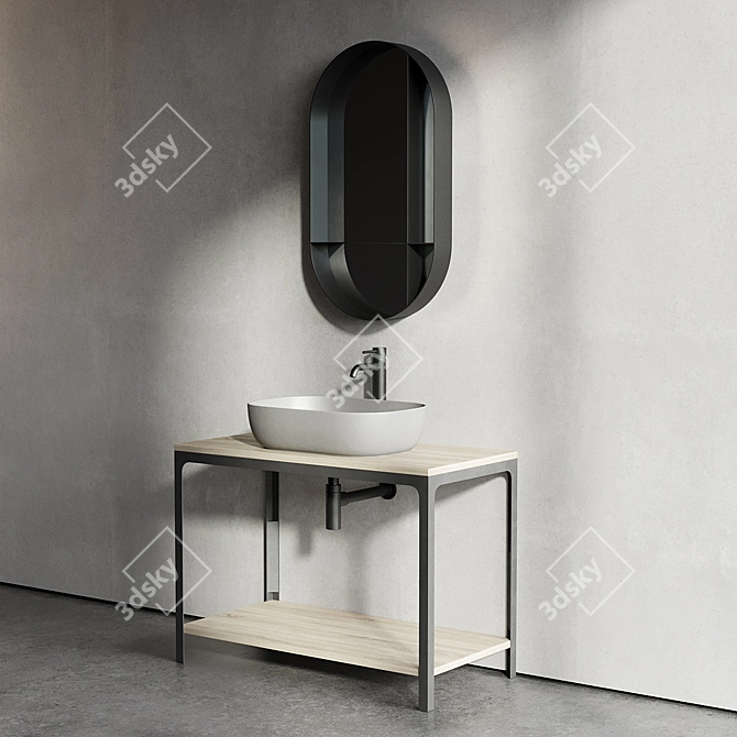 Able Single Vanity Unit Set 3D model image 3