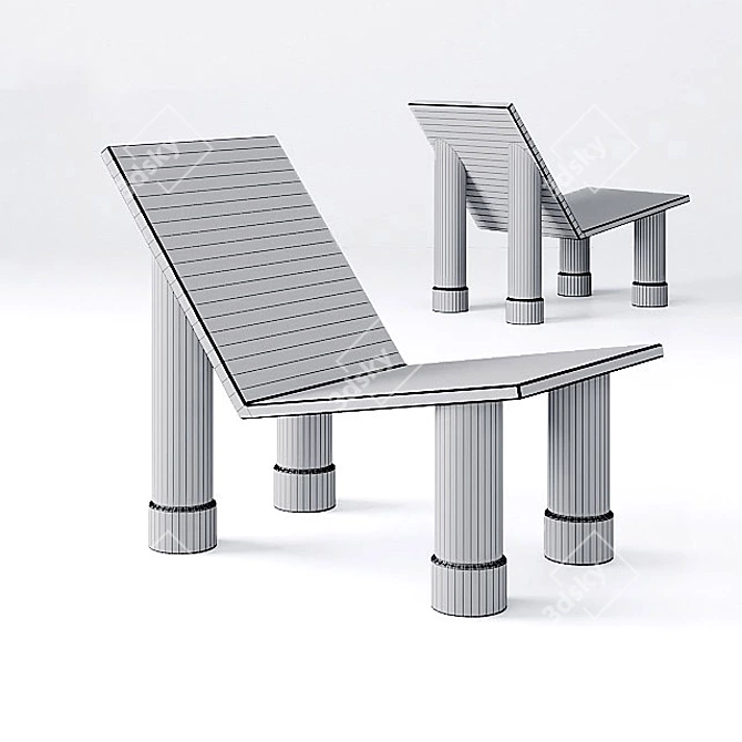 Contemporary Concrete Lounge 3D model image 2