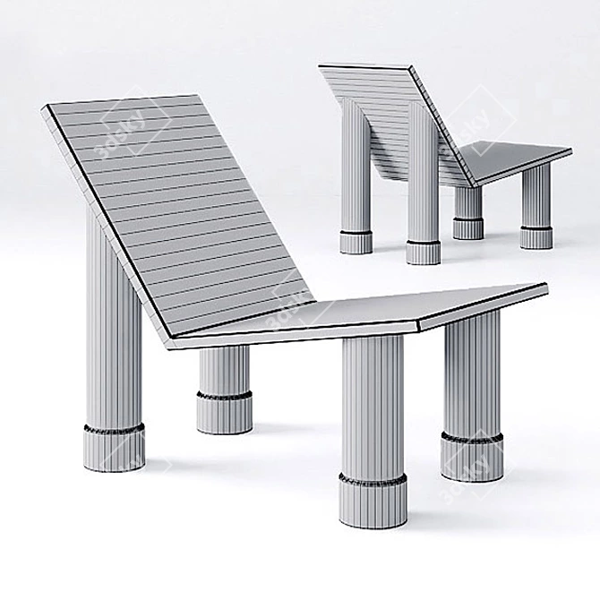 Contemporary Concrete Lounge 3D model image 6