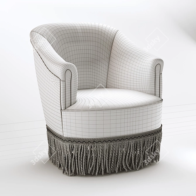 Vintage Velour Armchair: Ramona 3D model image 2
