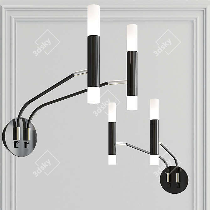 Contemporary Glass Wall Sconce
Elegant Black Metal Wall Lamp
Golden Semi-Circular Wall Light
Sophisticated Amber 3D model image 4