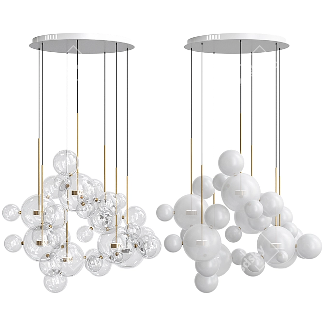 Bolle Bubble Chandelier Set: Exclusive Lighting 3D model image 6