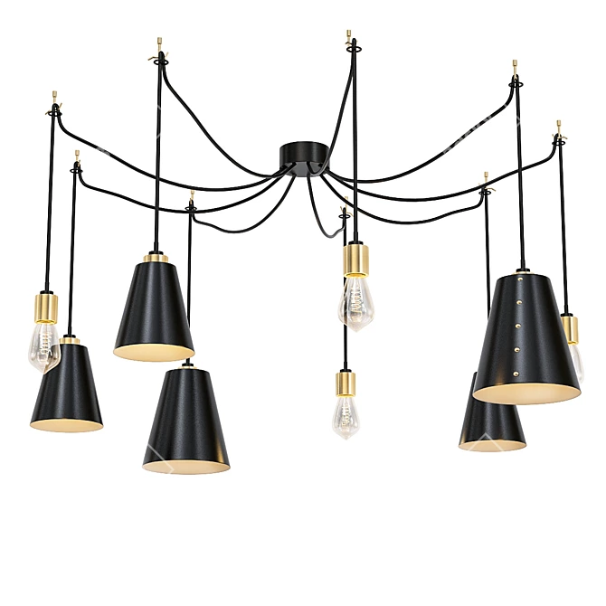 Sleek Cope 9: Bold Black Pendant 3D model image 1