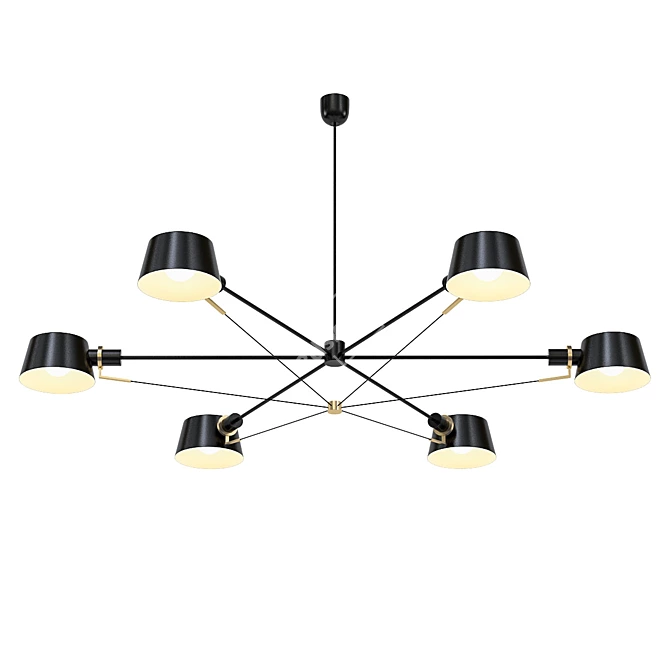 Sleek Pivot Chandelier: Brendan Ravenhill 3D model image 1