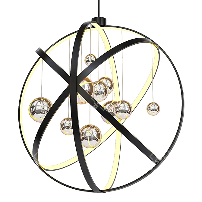 Elegant Orb Pendant Light 3D model image 1