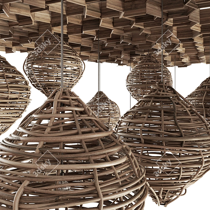 Beehive Branches Ceiling Decor 3D model image 1