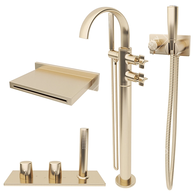 Title: Luxury Armani Roca Faucet Set 3D model image 1